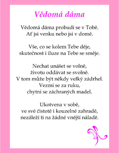 báseň Vědomá dáma
