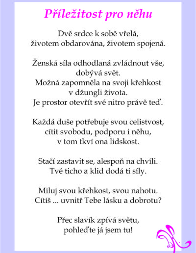 Příležitost pro něhu báseň